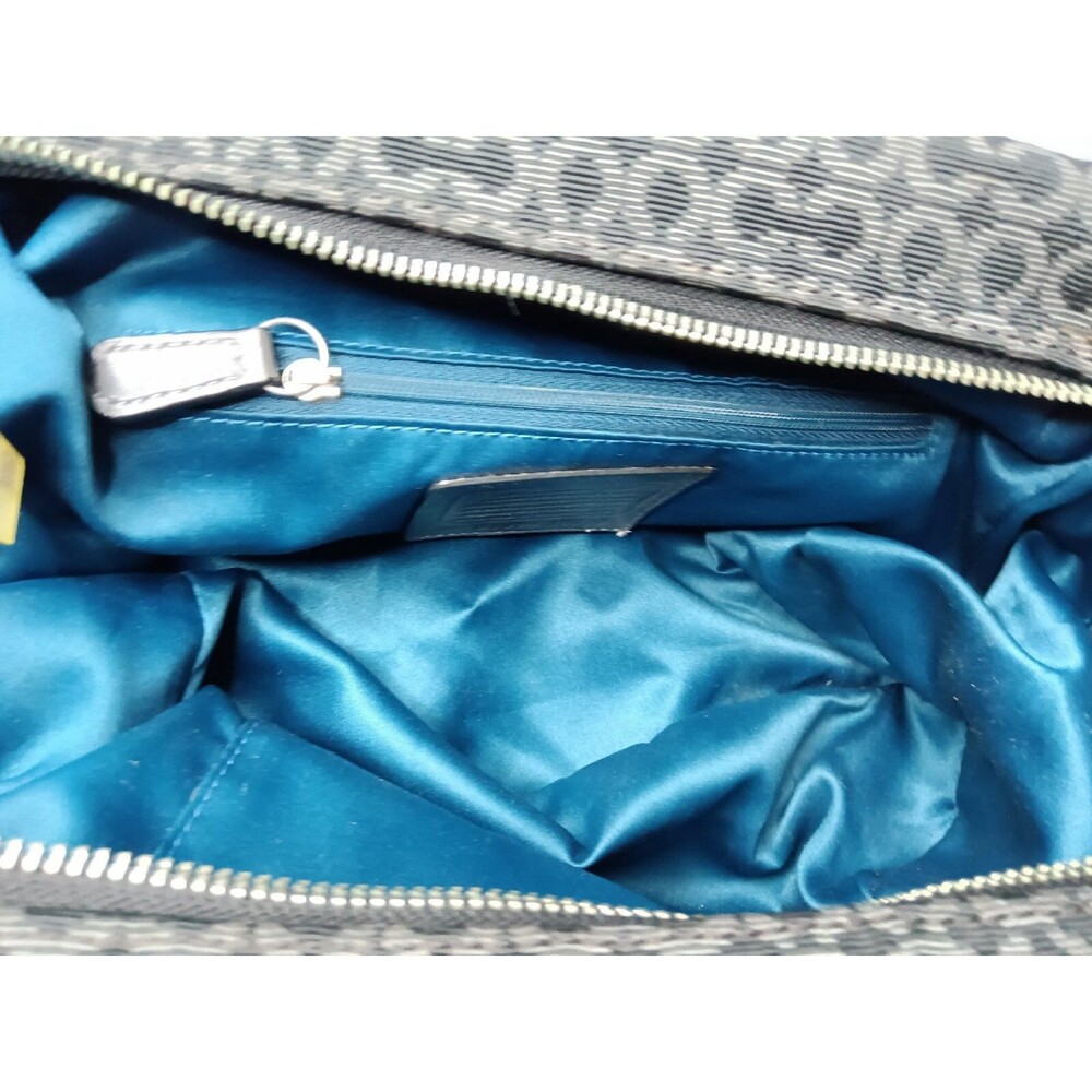 Vintage Coach Madison Op Art Handbag #25215 Grey~Black Canvas Leather Trim - Picture 8 of 11